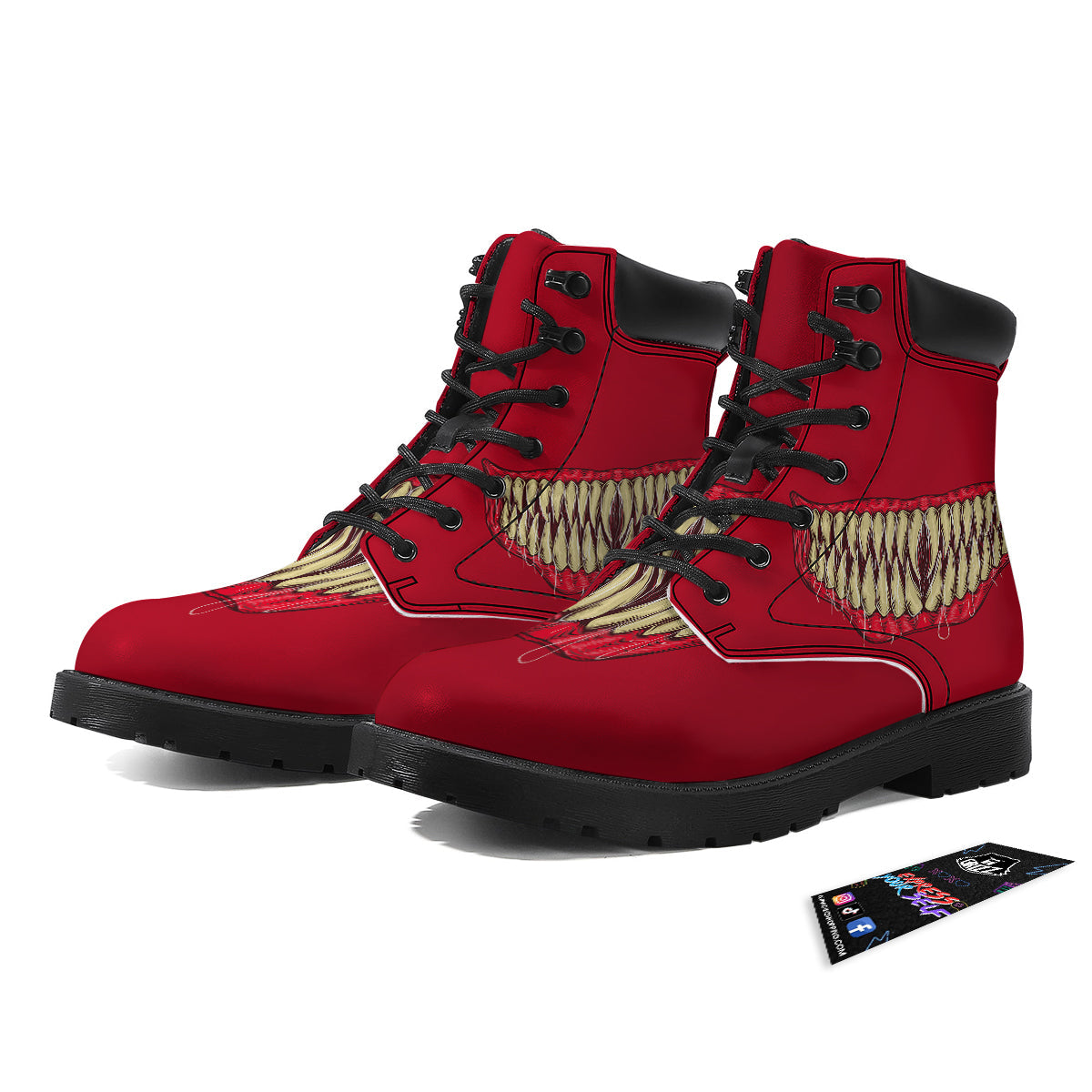 Sinister Smile Print Boots-grizzshop