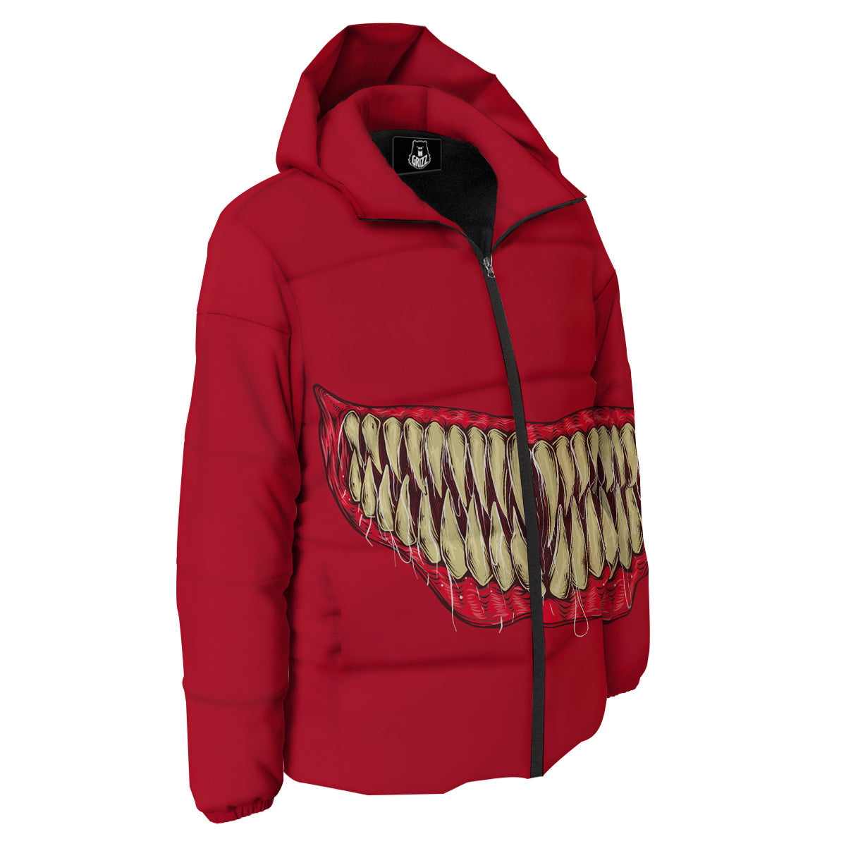 Sinister Smile Print Down Jacket-grizzshop