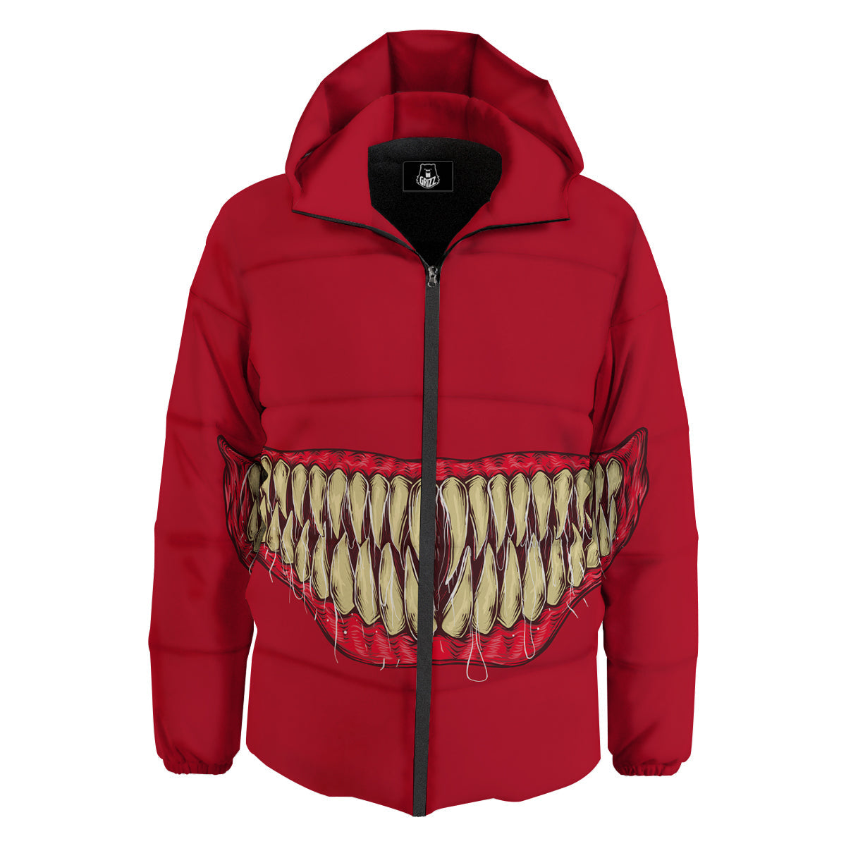 Sinister Smile Print Down Jacket-grizzshop
