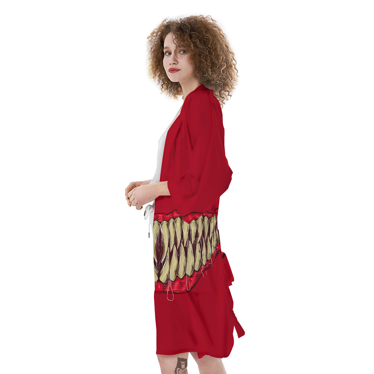 Sinister Smile Print Kimono-grizzshop