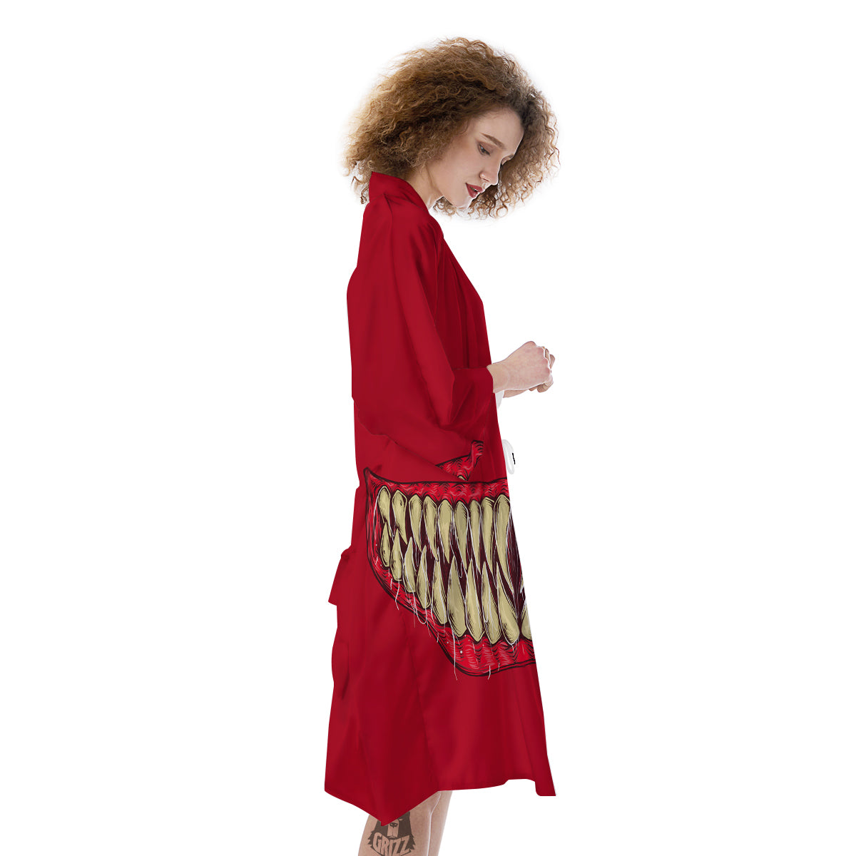 Sinister Smile Print Kimono-grizzshop
