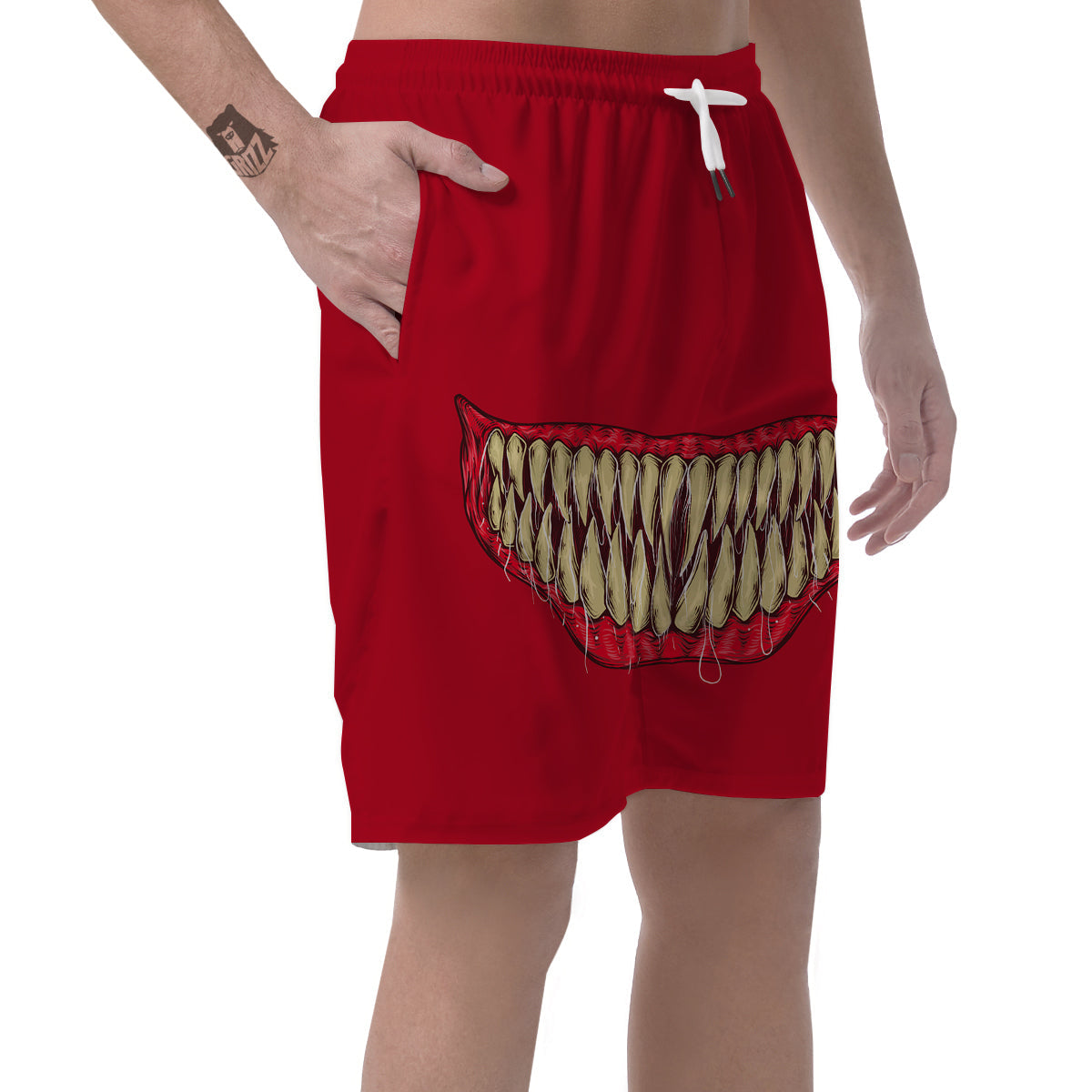 Sinister Smile Print Men's Shorts-grizzshop