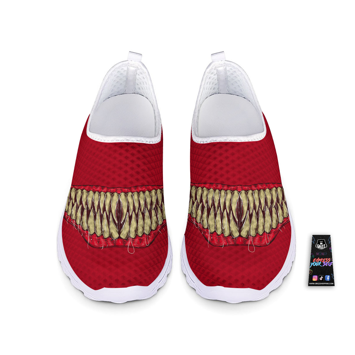 Sinister Smile Print Nurse Shoes-grizzshop
