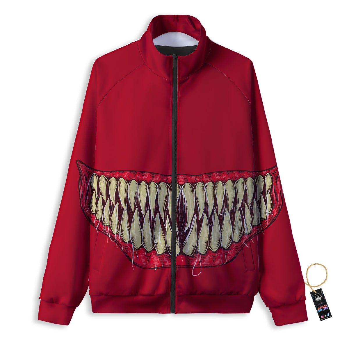 Sinister Smile Print Track Jacket-grizzshop