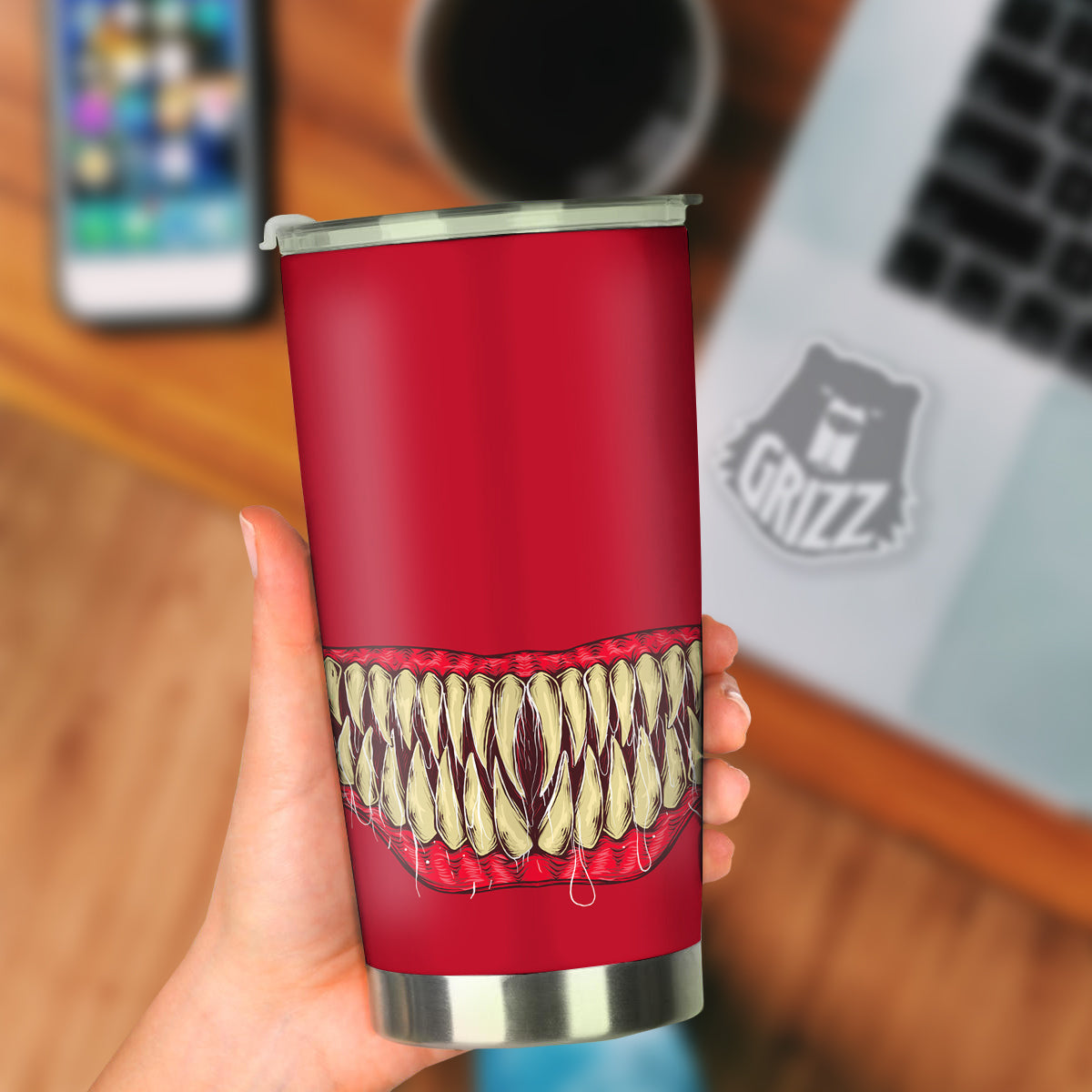 Sinister Smile Print Tumbler-grizzshop