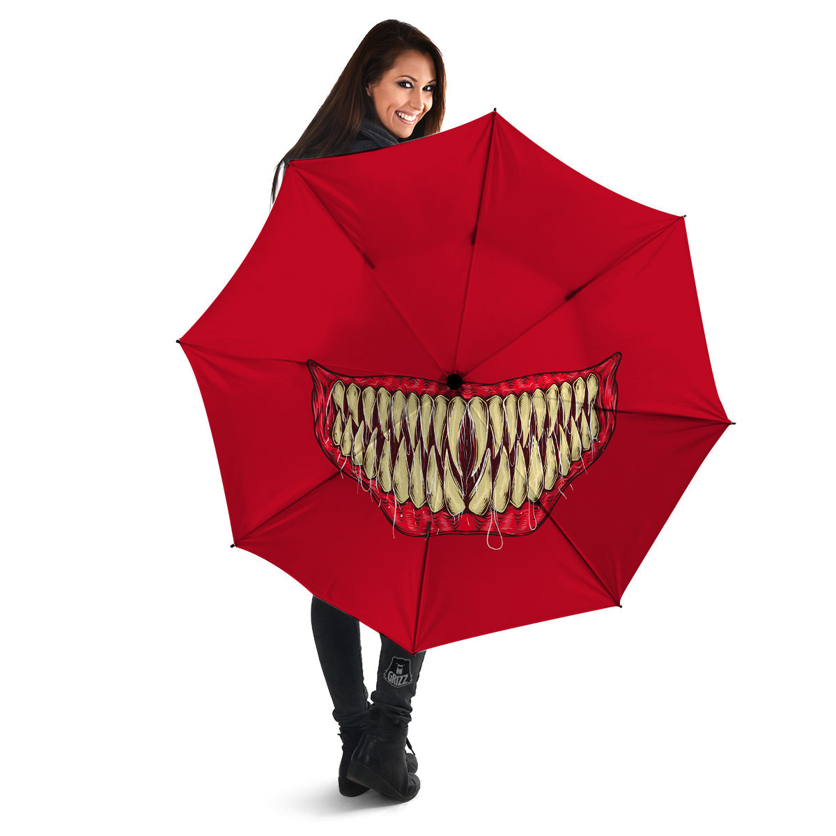 Sinister Smile Print Umbrella-grizzshop