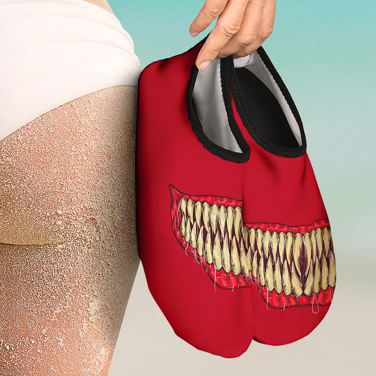 Sinister Smile Print Water Shoes-grizzshop