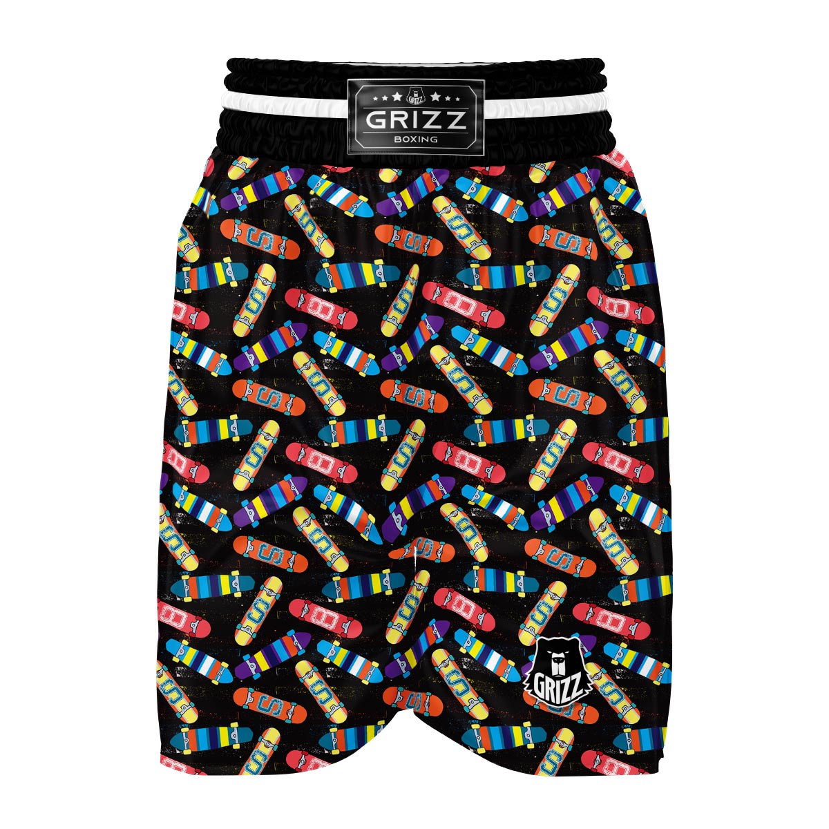 Skateboard Colorful Pattern Print Boxing Shorts-grizzshop