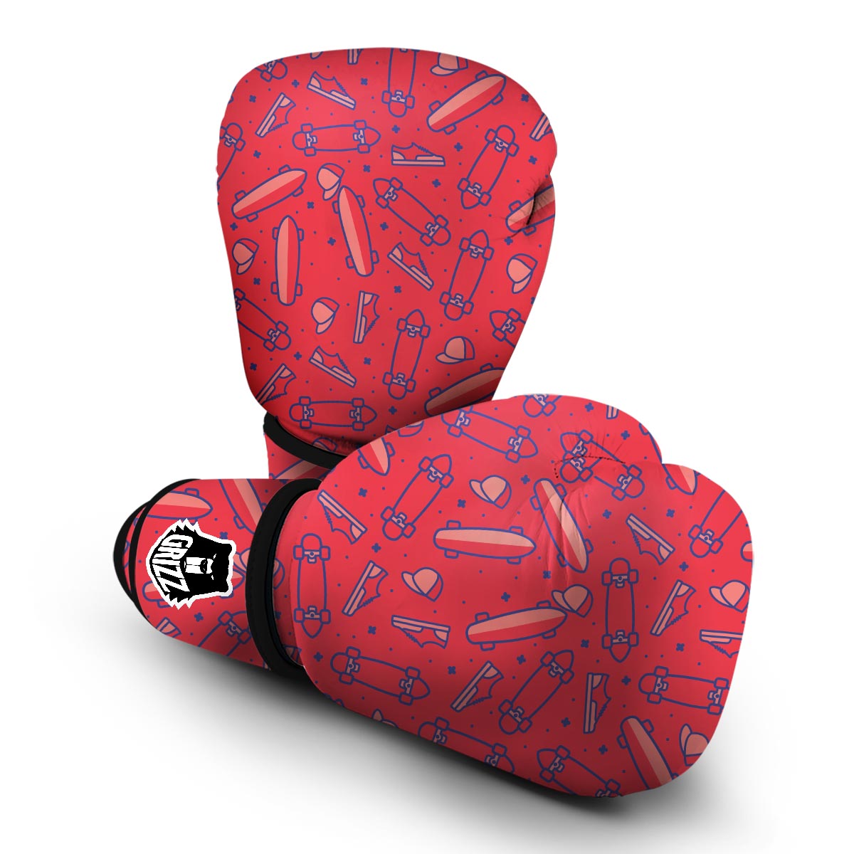 Skateboard Pattern Print Boxing Gloves-grizzshop