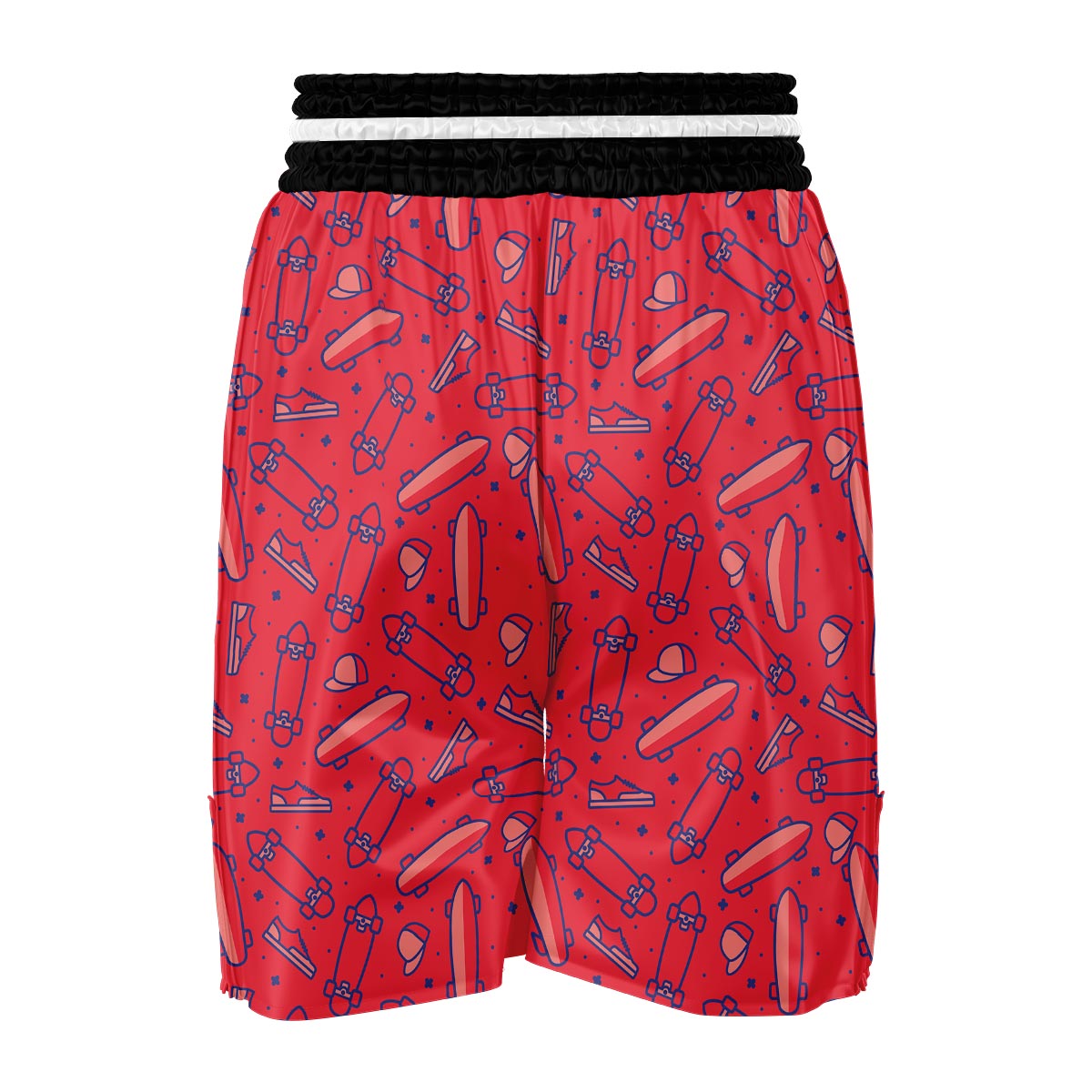 Skateboard Pattern Print Boxing Shorts-grizzshop
