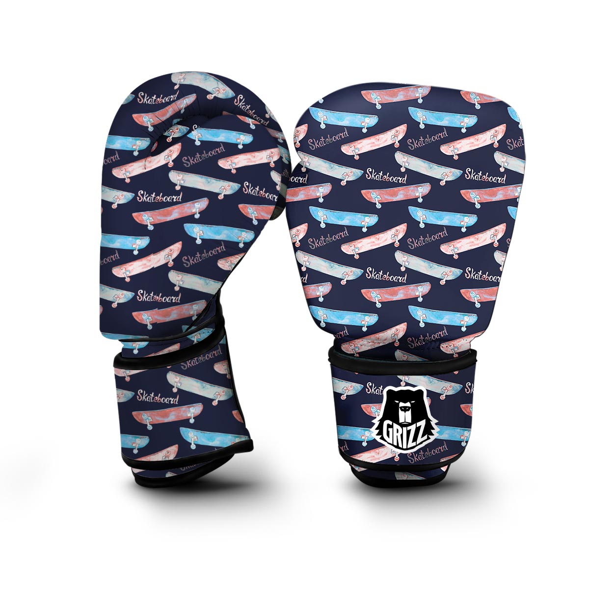 Skateboard Print Pattern Boxing Gloves-grizzshop