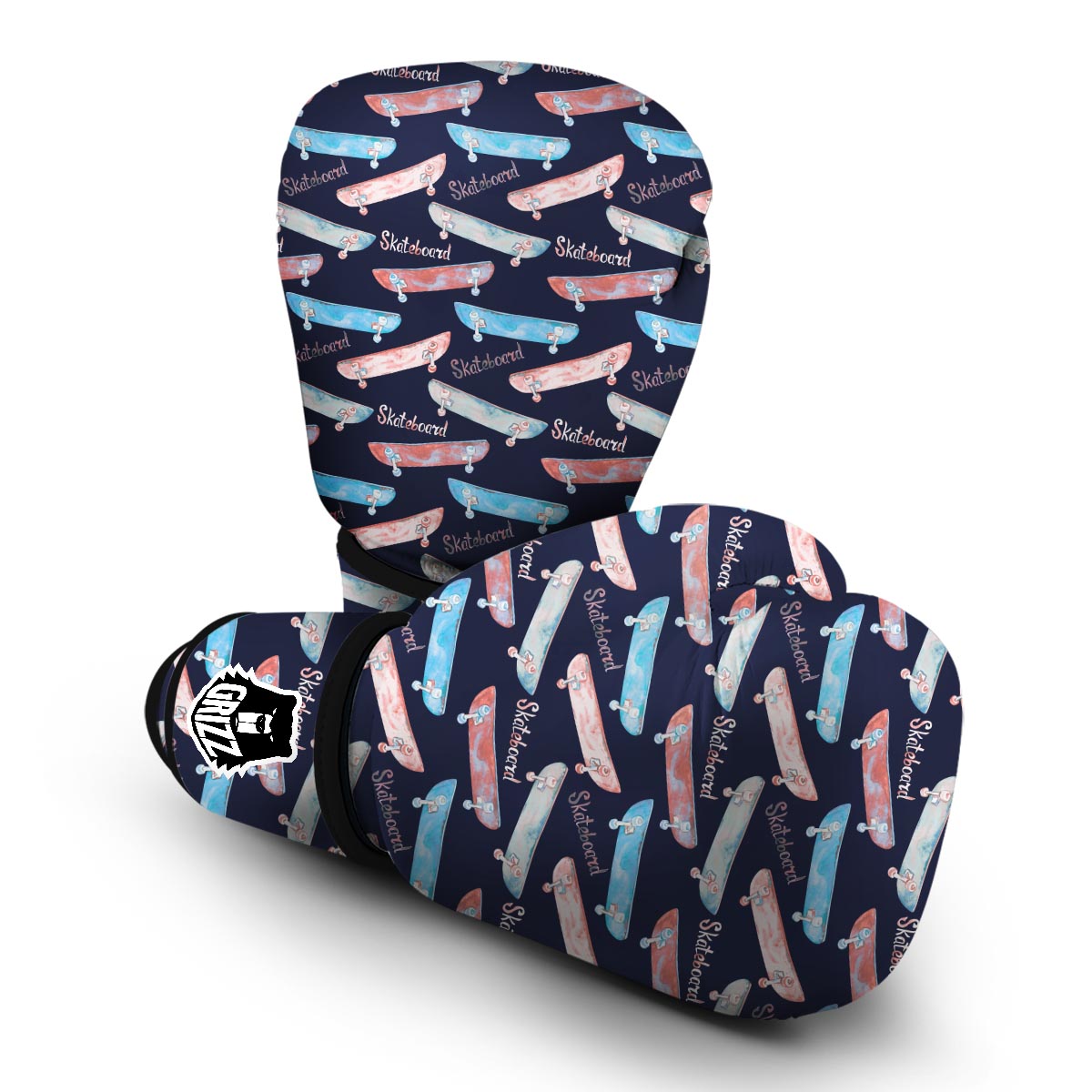 Skateboard Print Pattern Boxing Gloves-grizzshop