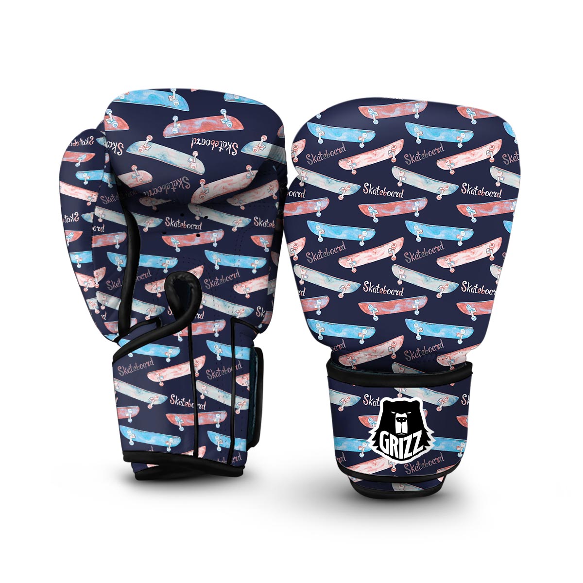 Skateboard Print Pattern Boxing Gloves-grizzshop