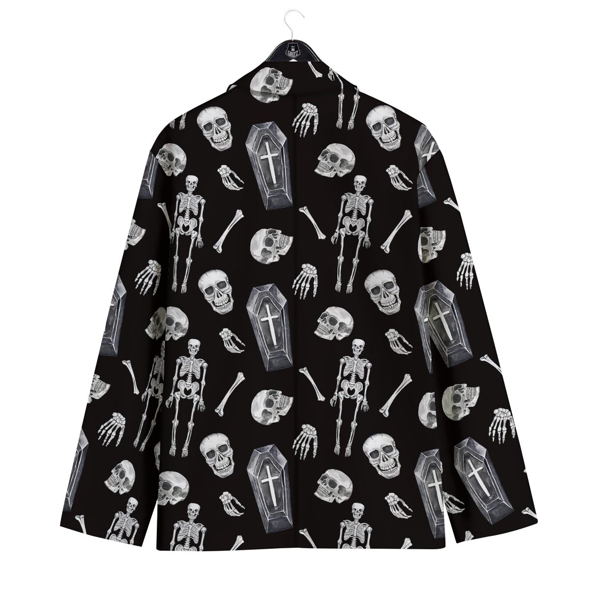 Skeleton And Tomb Print Pattern Men's Sport Coat-grizzshop