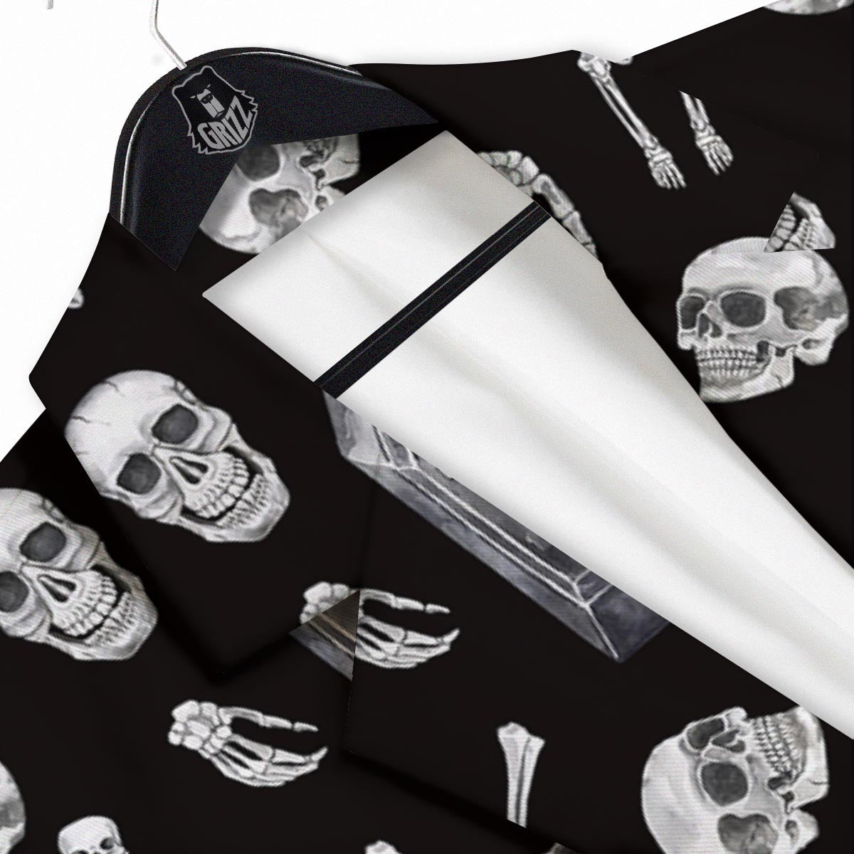 Skeleton And Tomb Print Pattern Men's Sport Coat-grizzshop
