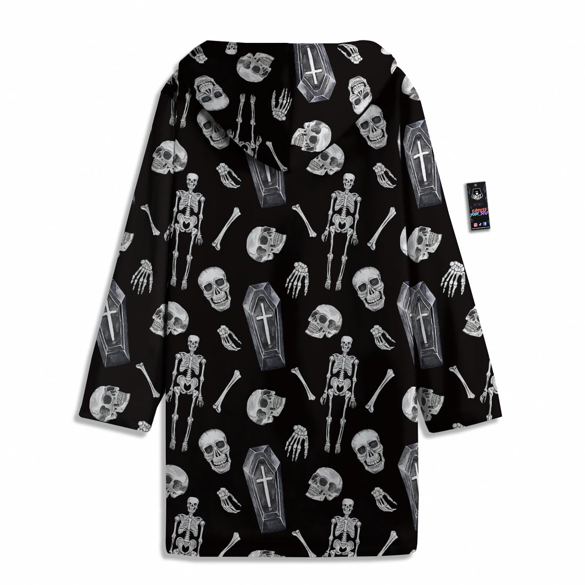 Skeleton And Tomb Print Pattern Men's Windbreaker Jacket-grizzshop