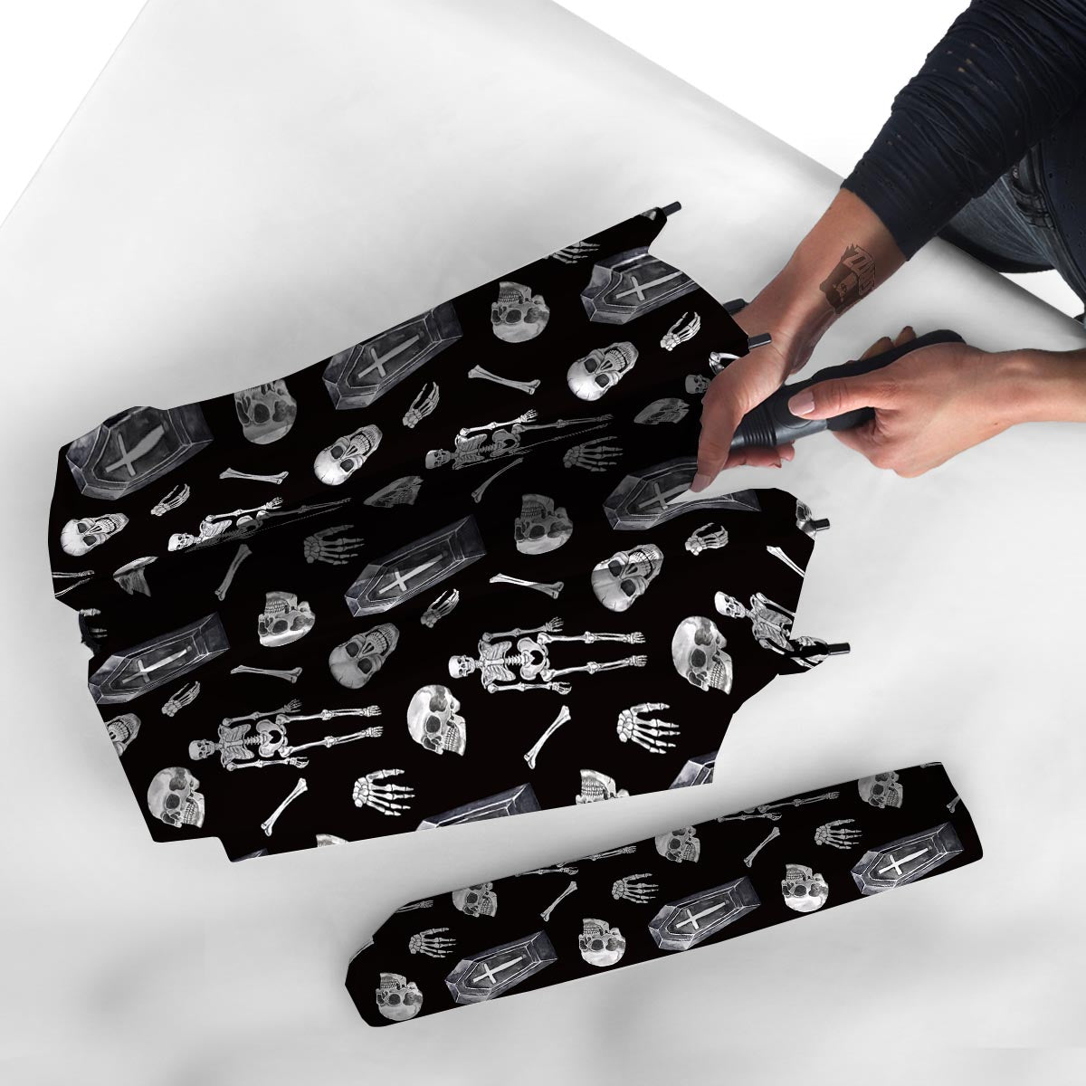 Skeleton And Tomb Print Pattern Umbrella-grizzshop