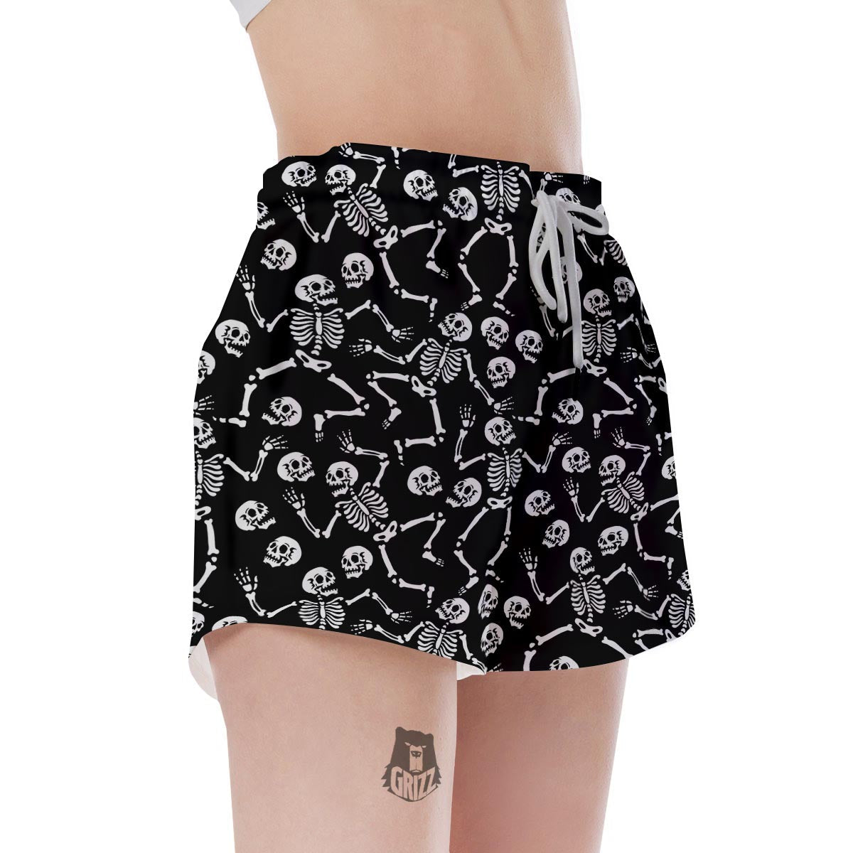 Skeleton Dancing Halloween Women's Shorts-grizzshop