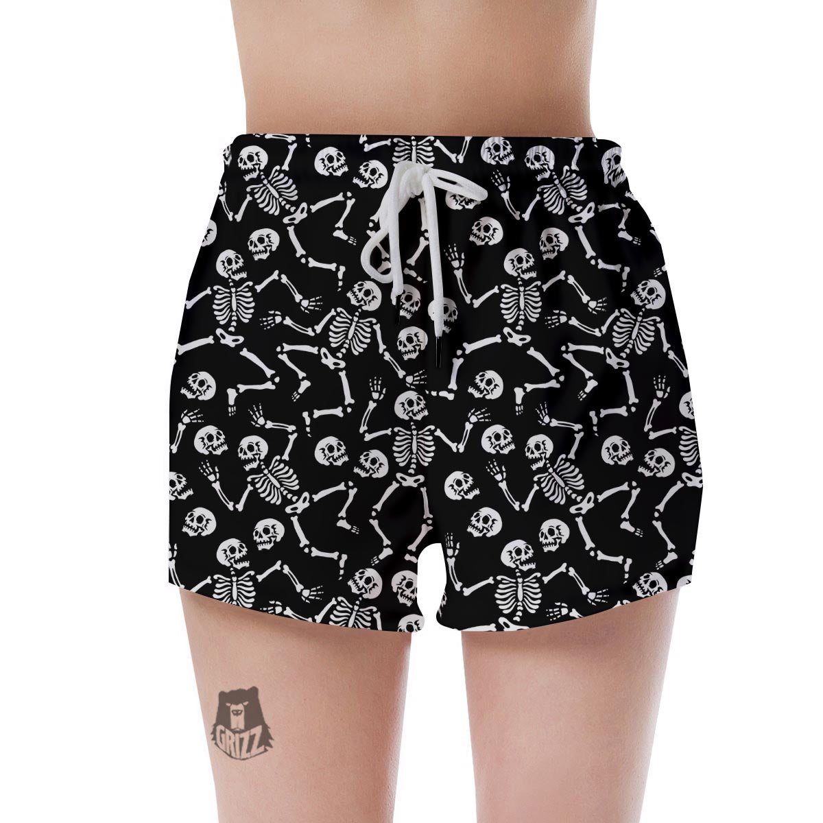 Skeleton Dancing Halloween Women's Shorts-grizzshop