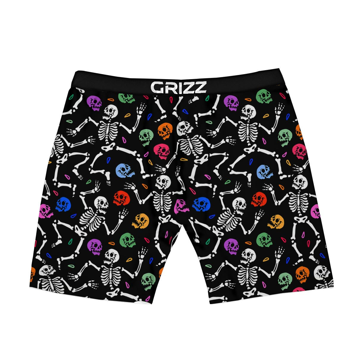 Skeleton Dancing Trippy Print Pattern Boxer Briefs-grizzshop