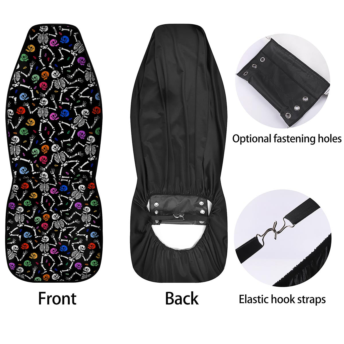 Skeleton Dancing Trippy Print Pattern Car Seat Covers-grizzshop