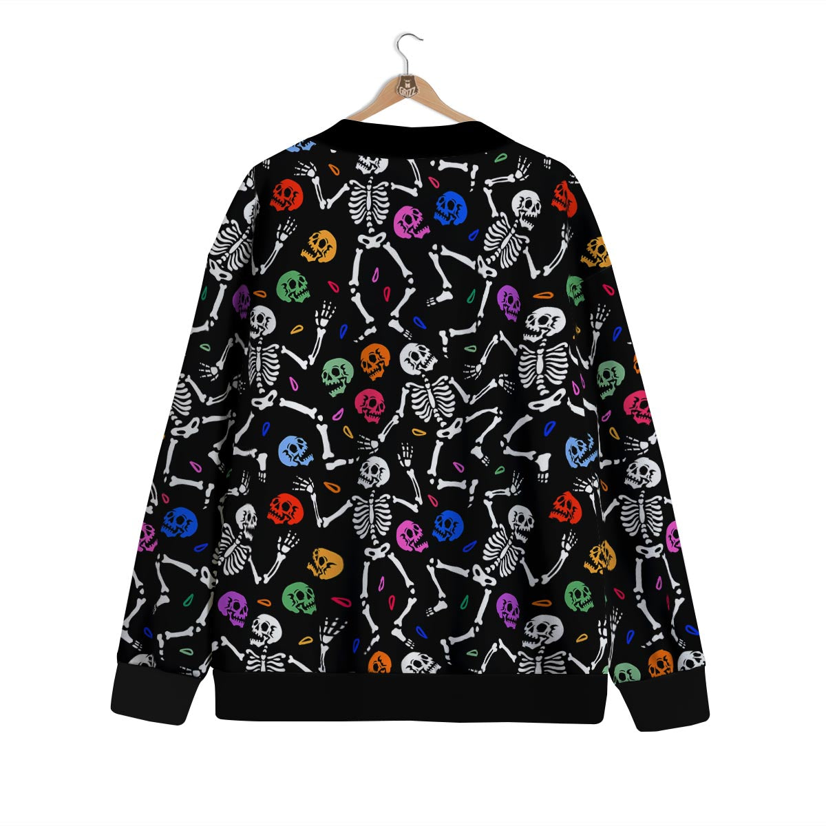 Skeleton Dancing Trippy Print Pattern Cardigan-grizzshop