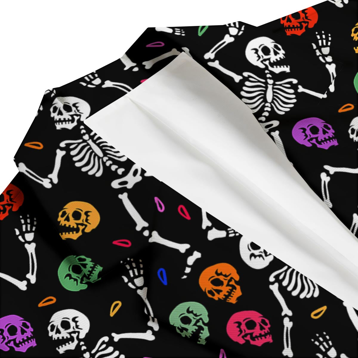 Skeleton Dancing Trippy Print Pattern Men's Blazer-grizzshop