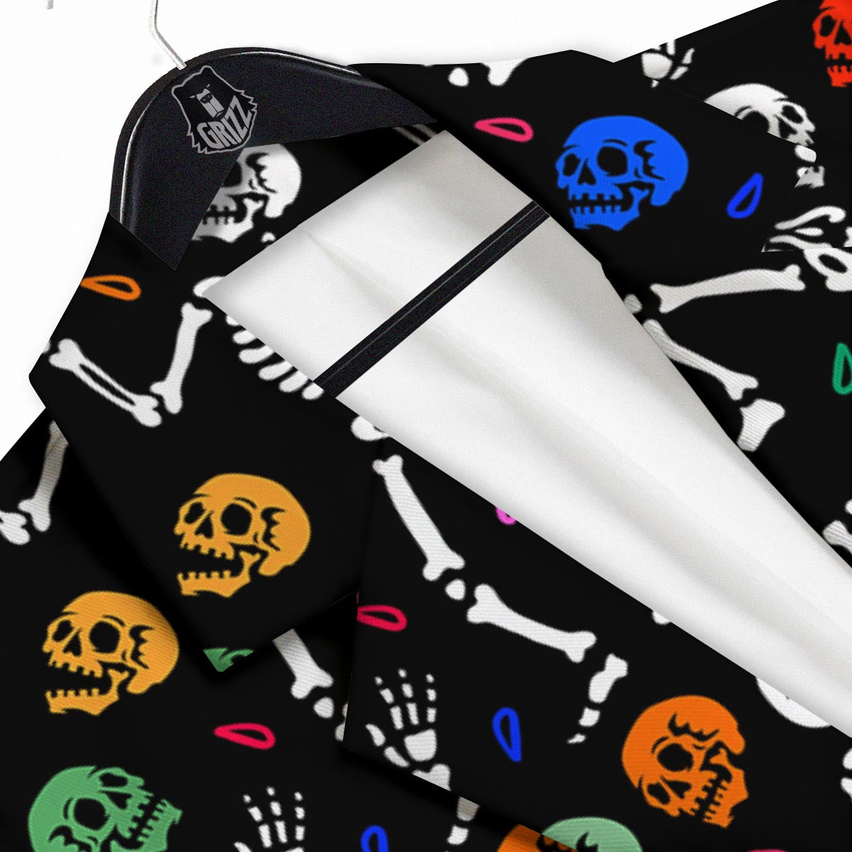 Skeleton Dancing Trippy Print Pattern Men's Sport Coat-grizzshop