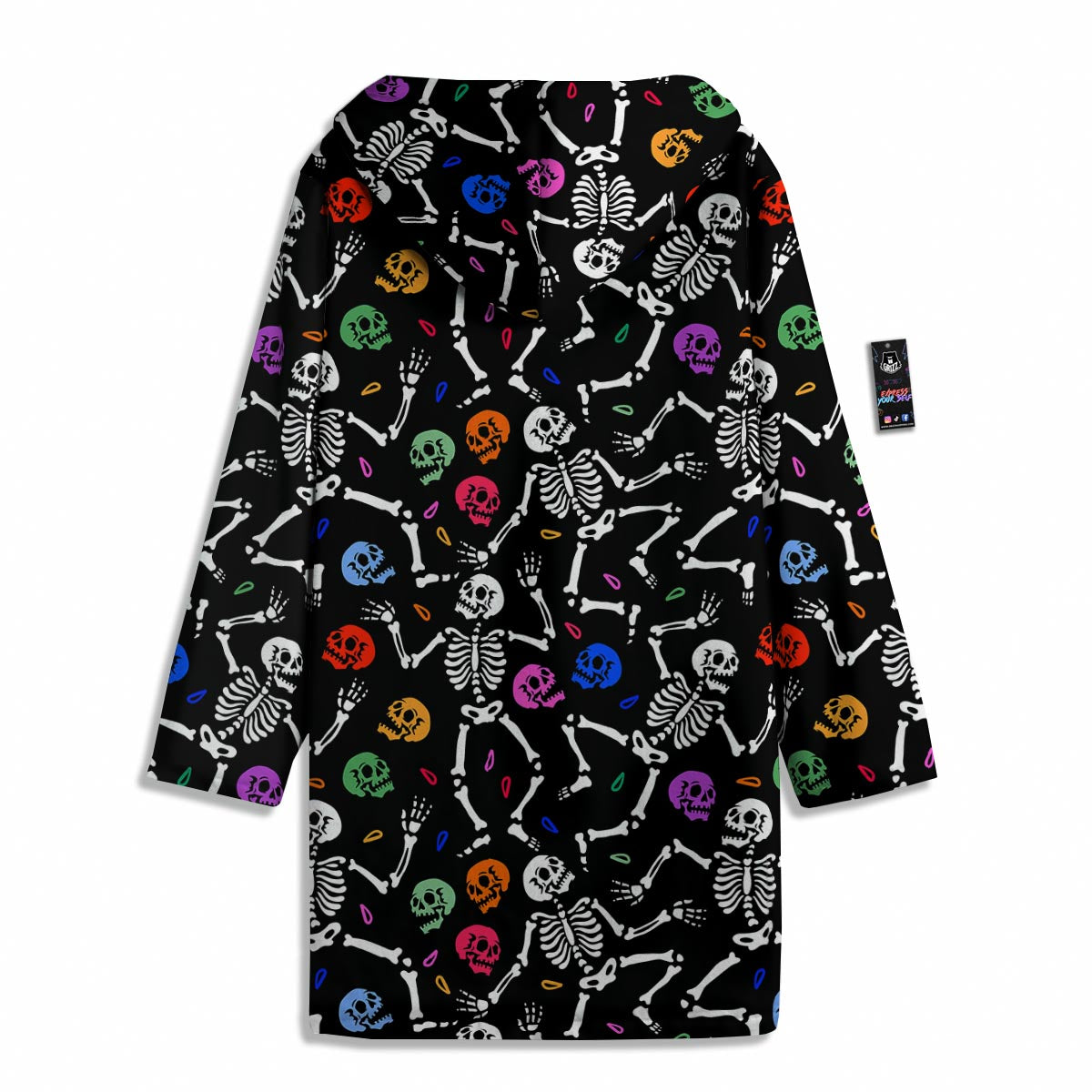 Skeleton Dancing Trippy Print Pattern Men's Windbreaker Jacket-grizzshop