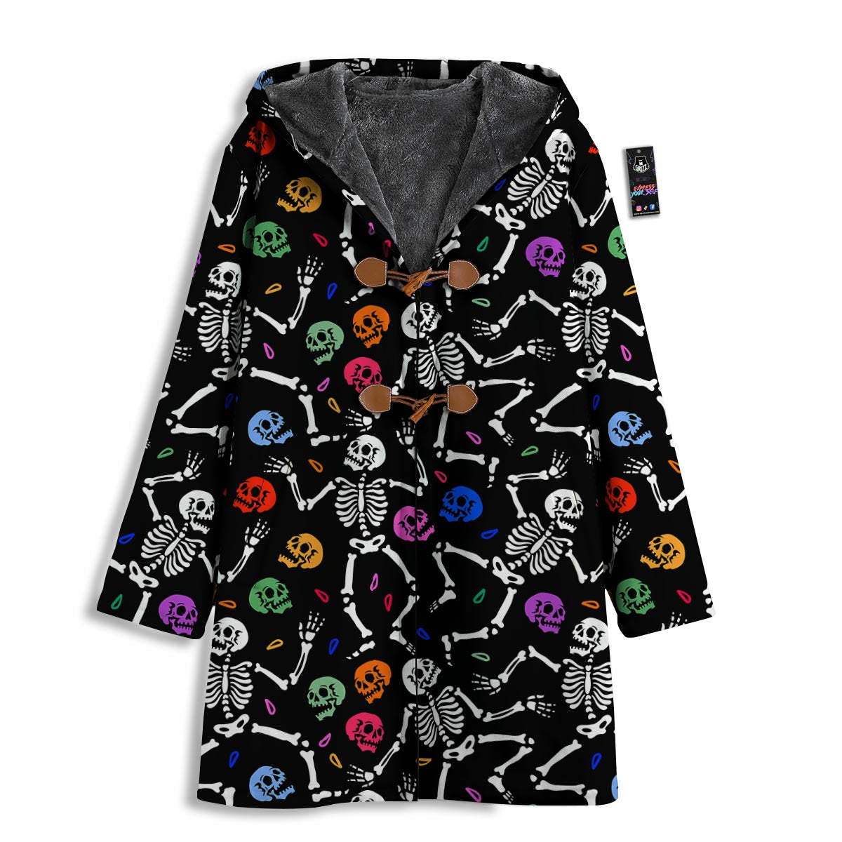 Skeleton Dancing Trippy Print Pattern Men's Windbreaker Jacket-grizzshop