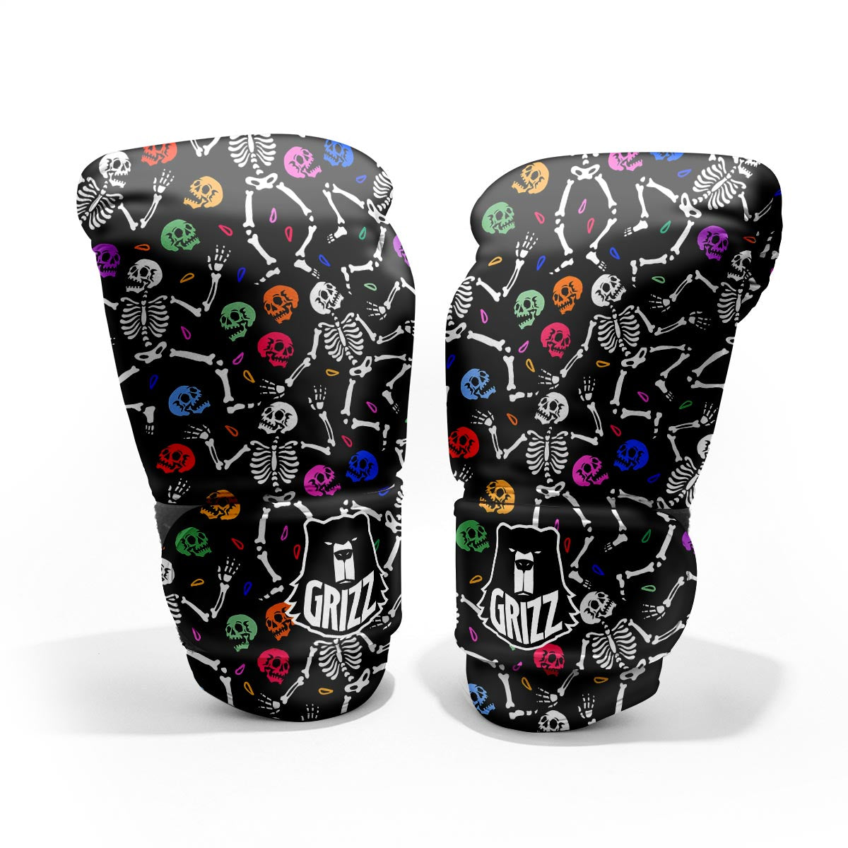 Skeleton Dancing Trippy Print Pattern Pro Boxing Glove