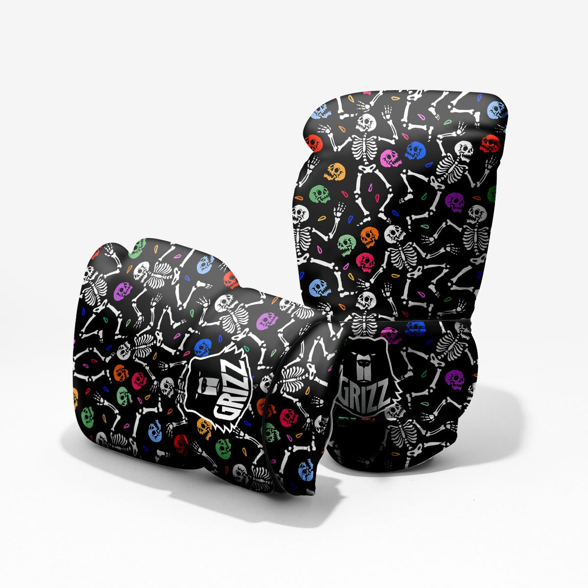 Skeleton Dancing Trippy Print Pattern Pro Boxing Glove
