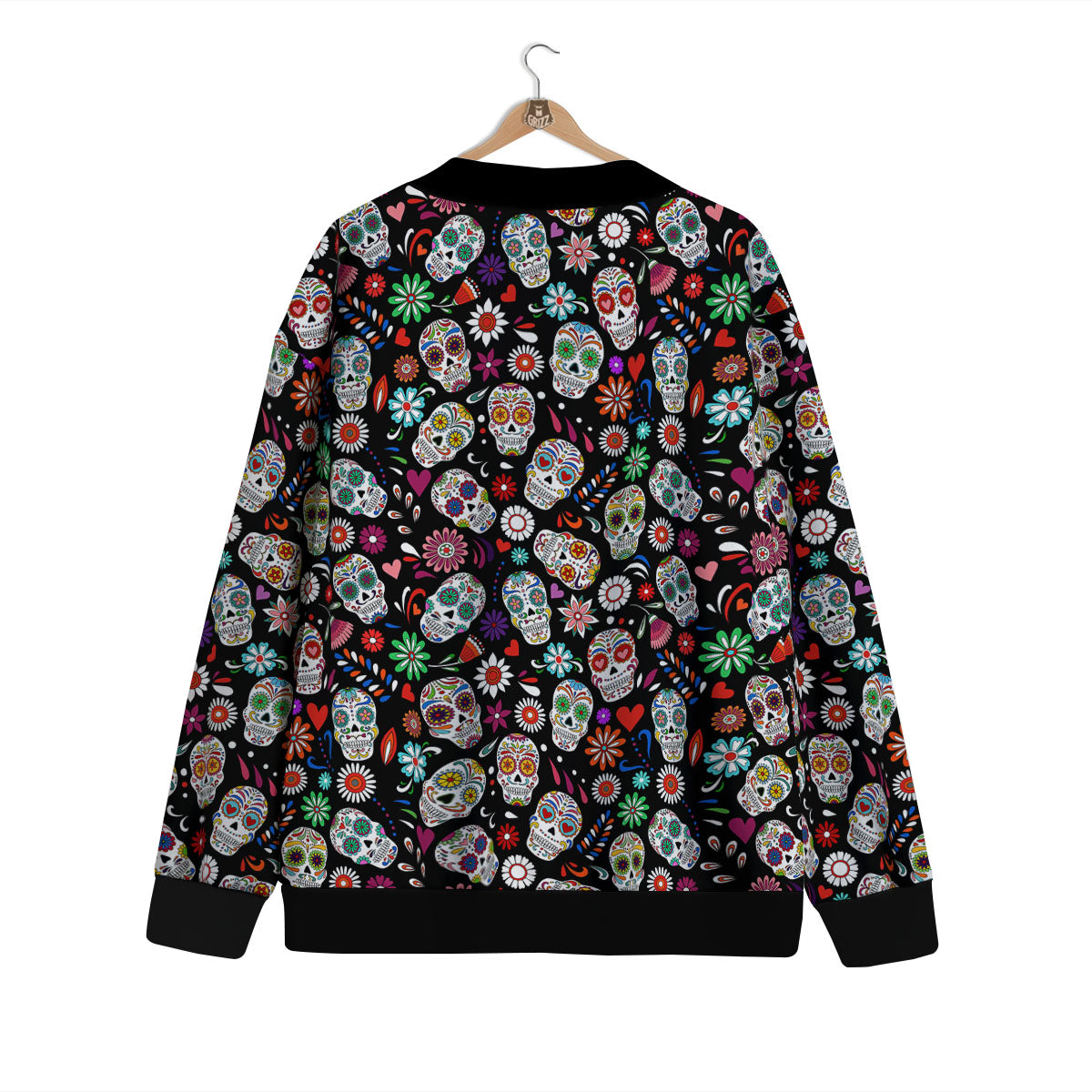 Skeleton Day Of The Dead Print Pattern Cardigan-grizzshop