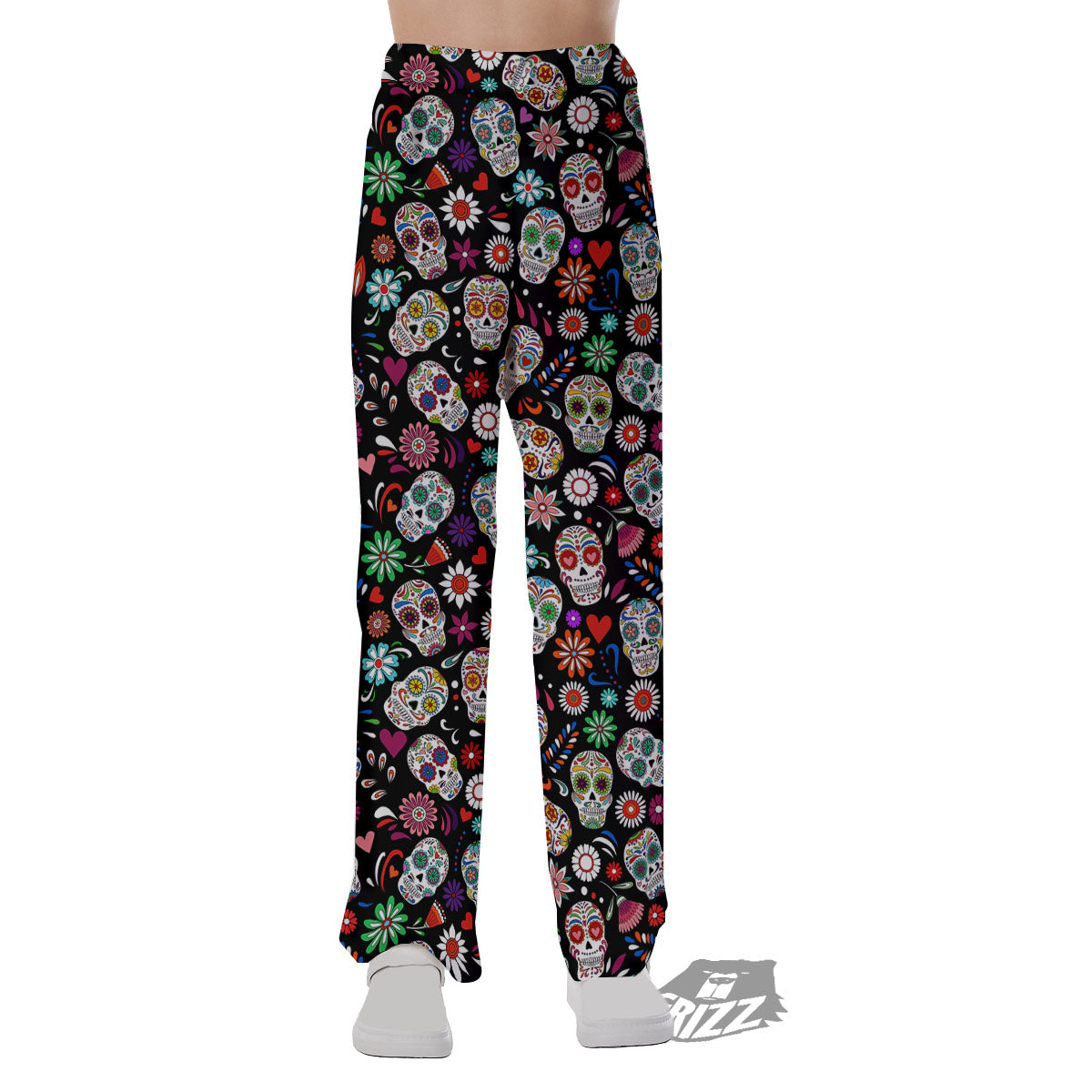 Skeleton Day Of The Dead Print Pattern Pajama Pants-grizzshop