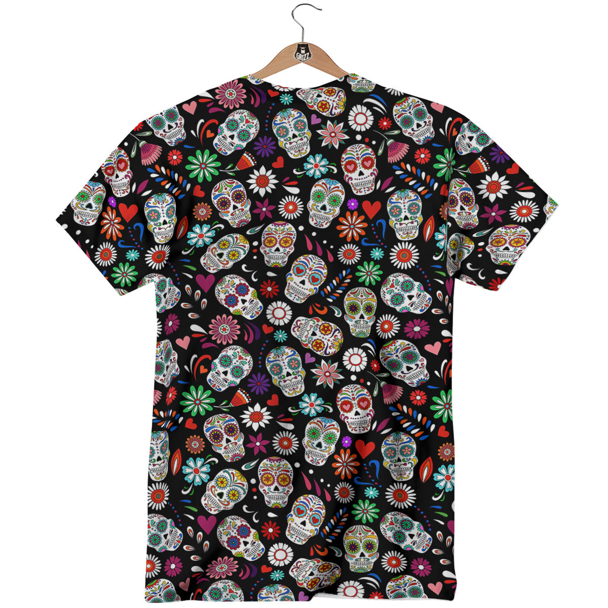 Skeleton Day Of The Dead Print Pattern T-Shirt-grizzshop