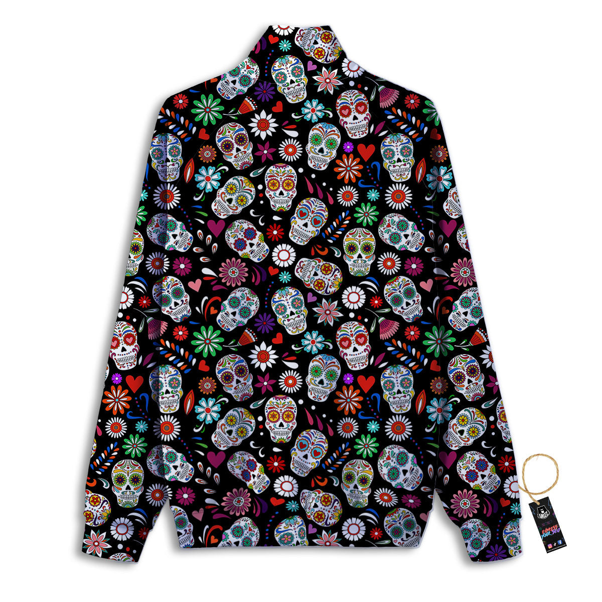 Skeleton Day Of The Dead Print Pattern Track Jacket-grizzshop