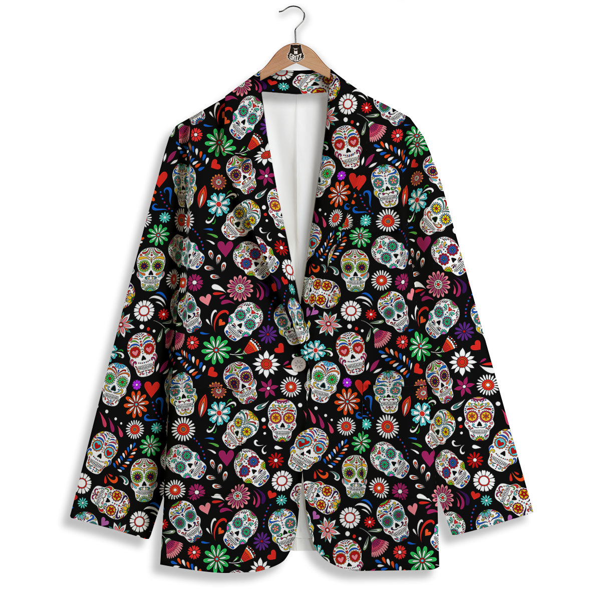 Skeleton Day Of The Dead Print Pattern Women's Blazer-grizzshop