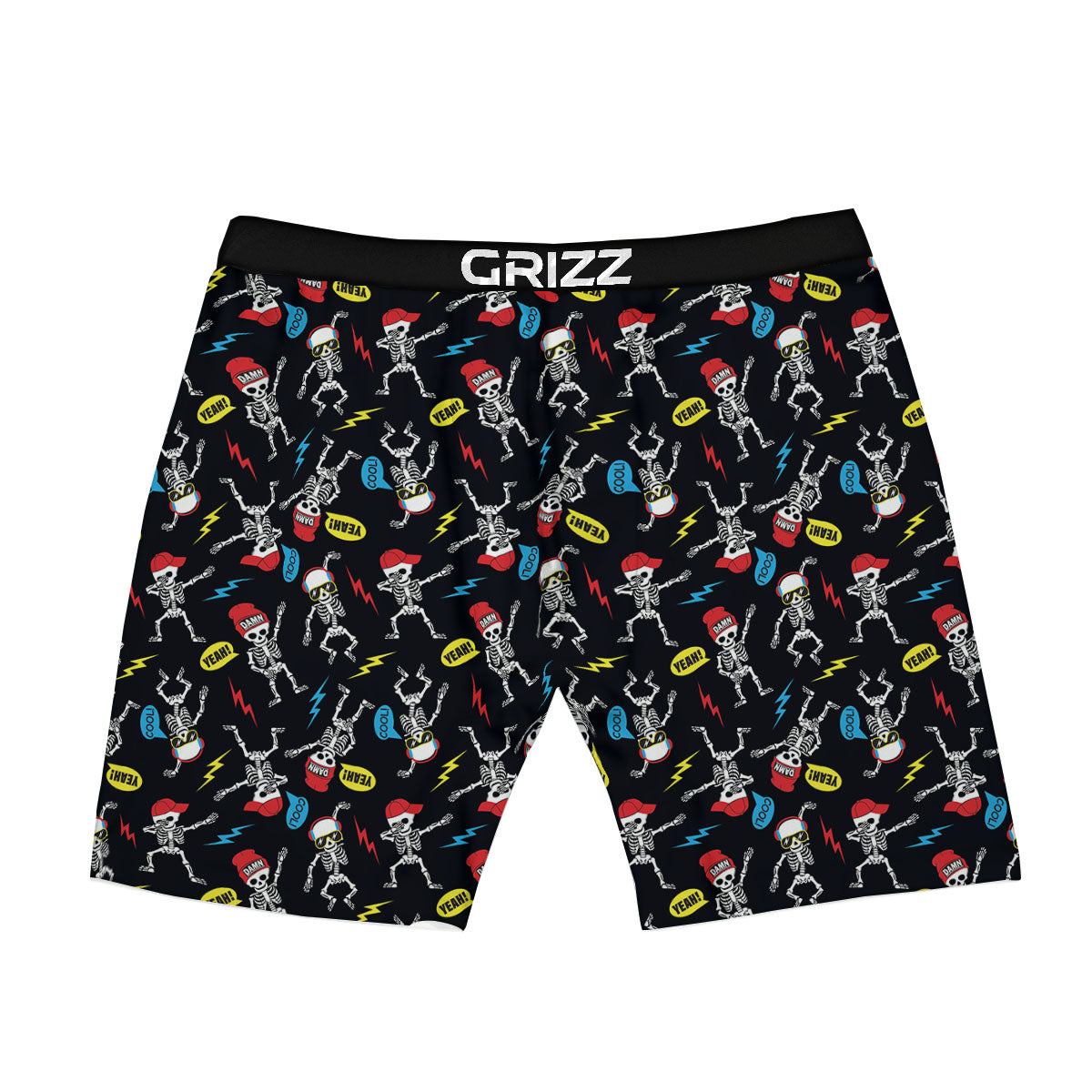 Skeleton Party Fun Print Pattern Boxer Briefs-grizzshop