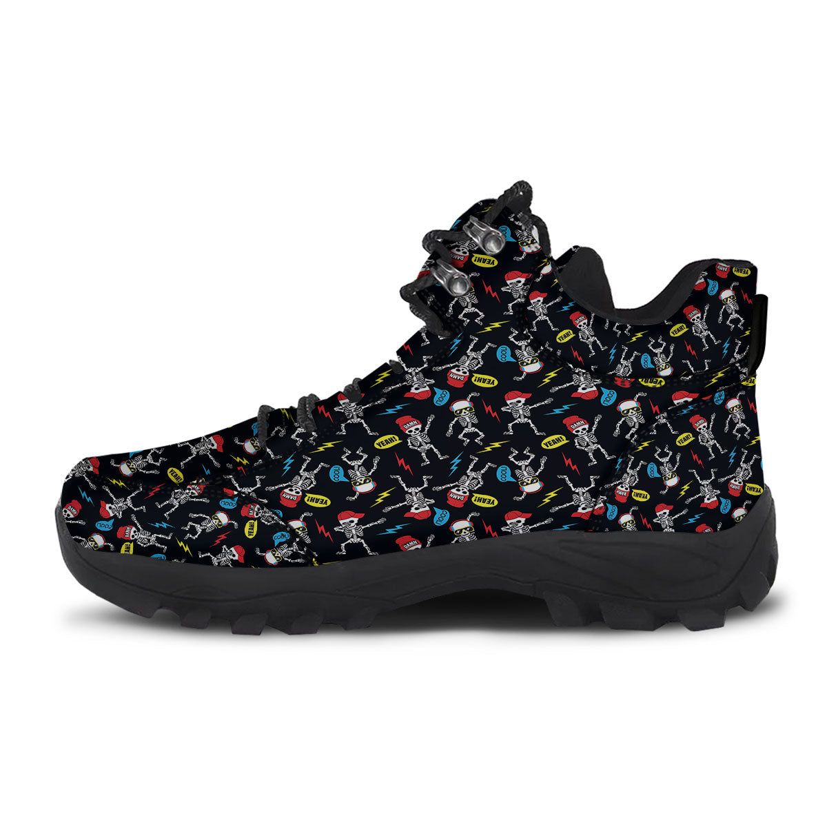 Skeleton Party Fun Print Pattern Hiking Shoes-grizzshop