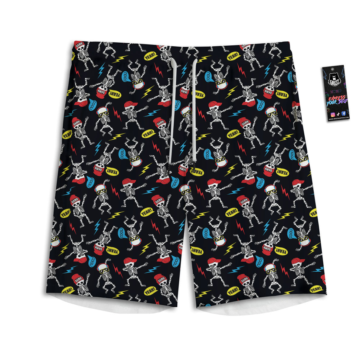 Spider Halloween Print Pattern Men's Athletic Shorts