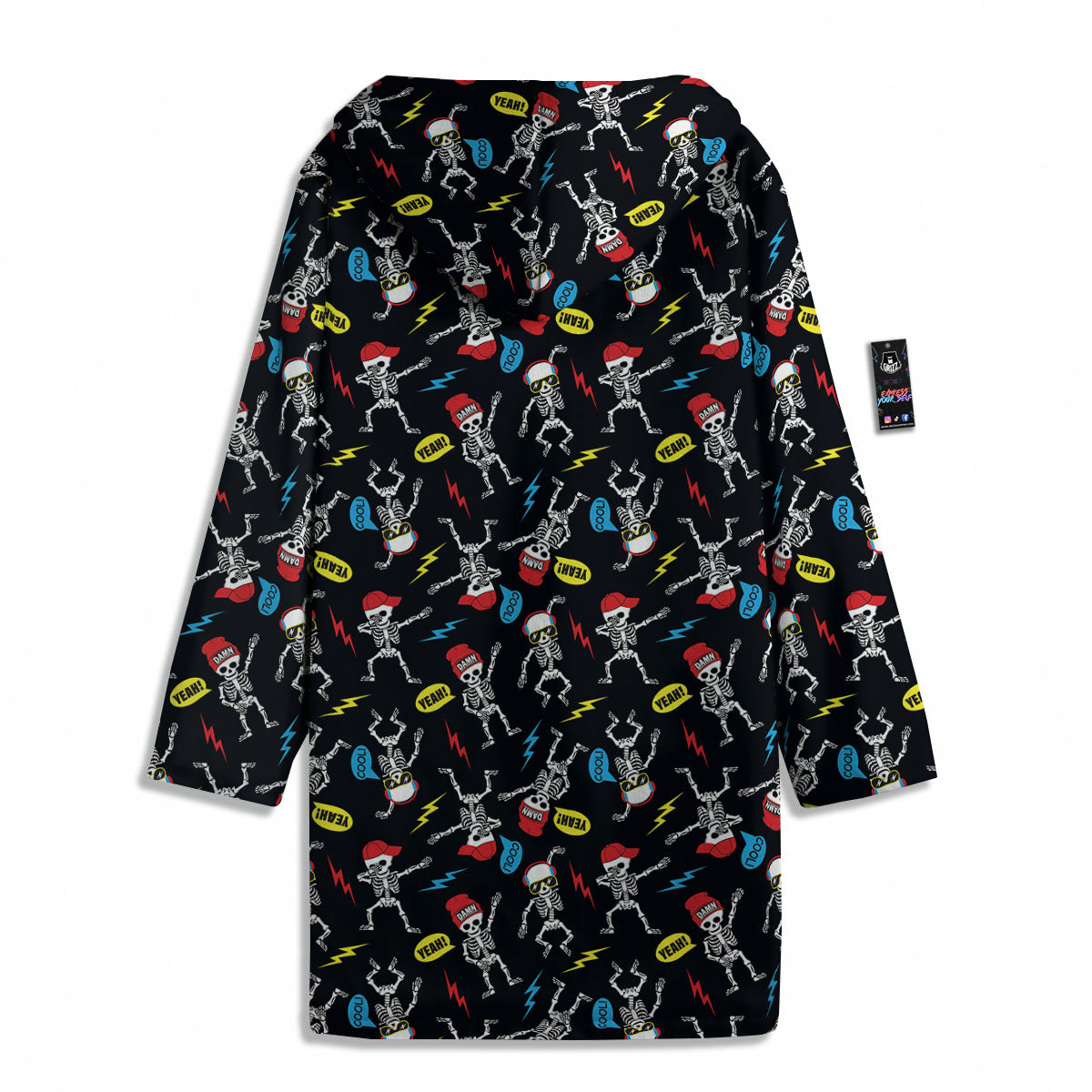 Skeleton Party Fun Print Pattern Men's Windbreaker Jacket-grizzshop