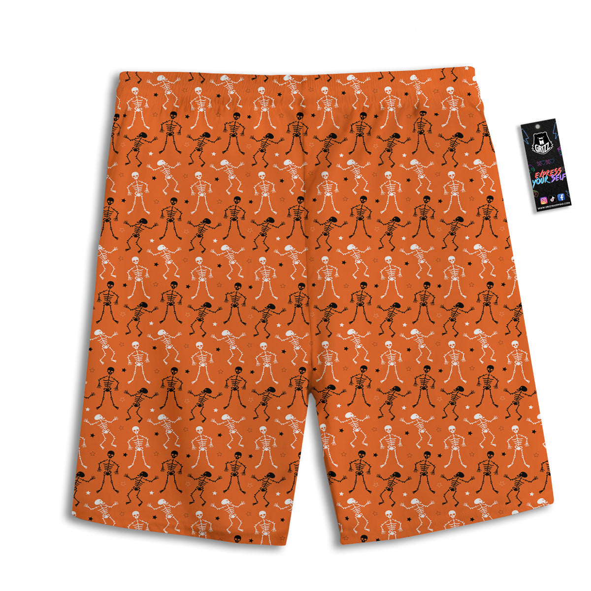 Skeleton Party Halloween Print Pattern Men's Athletic Shorts