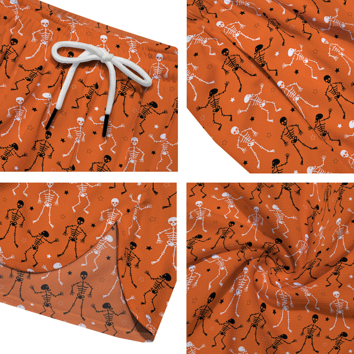 Skeleton Party Halloween Print Pattern Men's Running Shorts-grizzshop