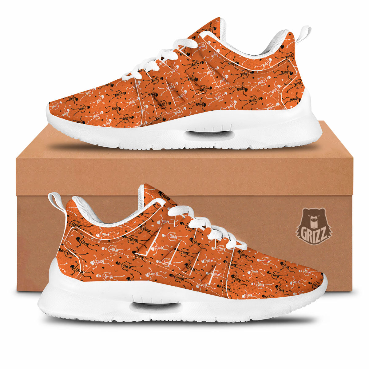 Skeleton Party Halloween Print Pattern Tennis Shoes-grizzshop