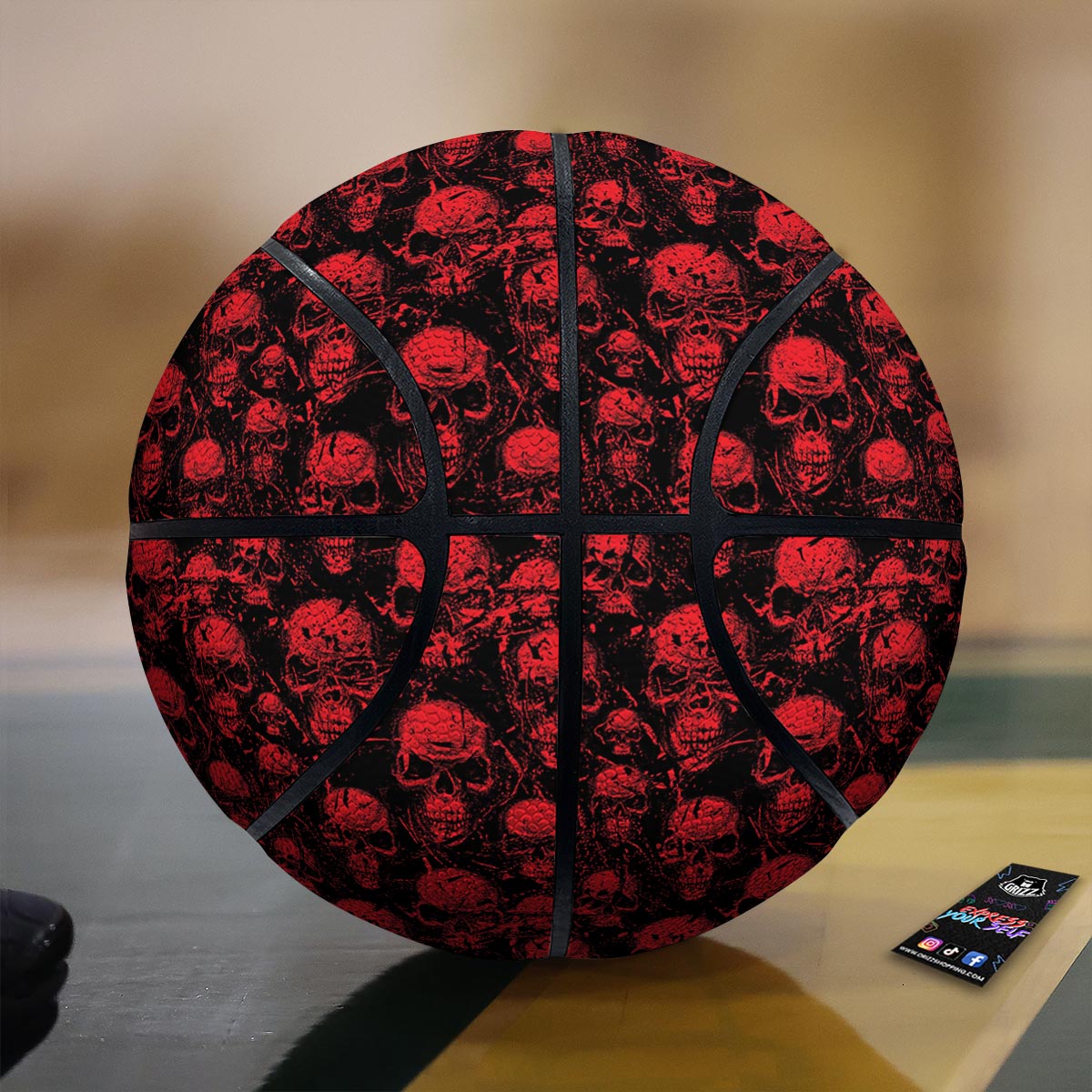 Skeleton Scary Print Pattern Basketball-grizzshop