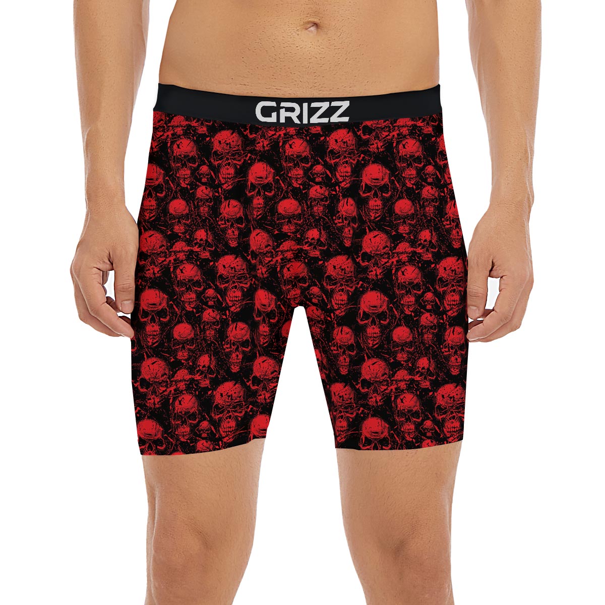 Skeleton Scary Print Pattern Boxer Briefs-grizzshop