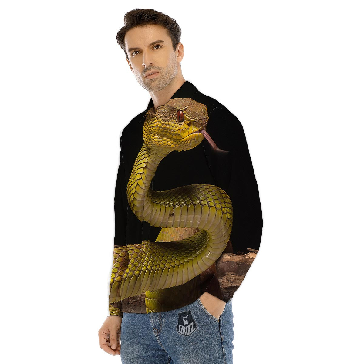 Skeleton Scary Print Pattern Men's Dress Shirts-grizzshop