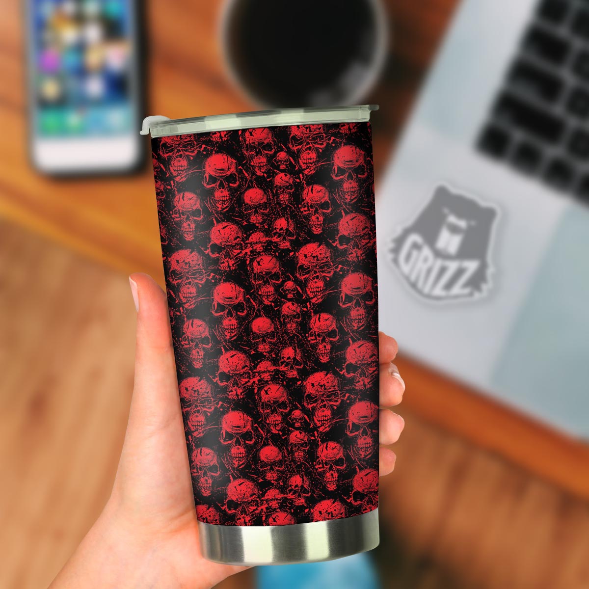 Skeleton Scary Print Pattern Tumbler-grizzshop