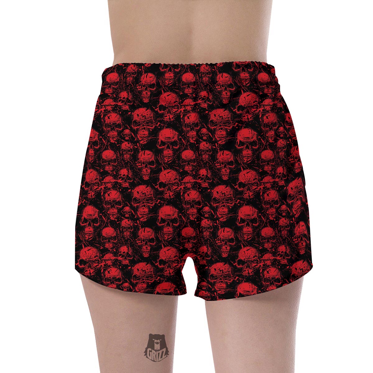 Skeleton Scary Print Pattern Women's Shorts-grizzshop