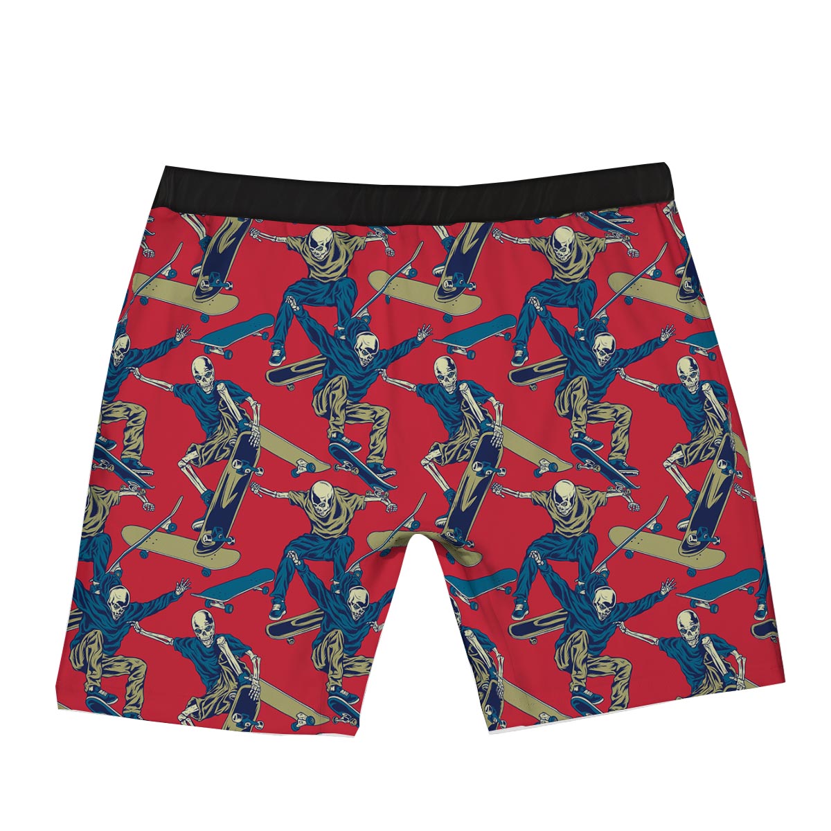 Skeleton Skateboarding Print Pattern Boxer Briefs-grizzshop
